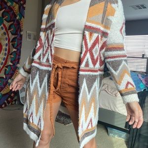 Aztec Boho Cardigan Sweater